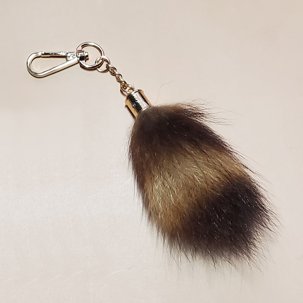 4 Inch Real Raccoon Tail Keychain
