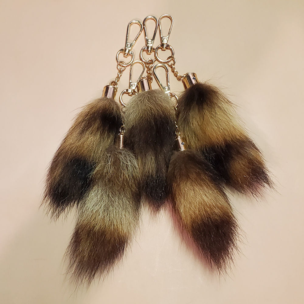 Real Raccoon Tail Keychain, Antenna Topper, Mirror Hanger, Therian Tail