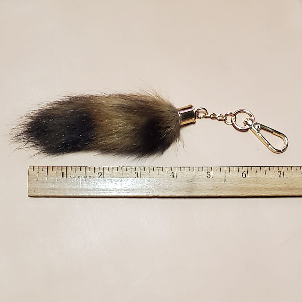 4 Inch Real Raccoon Tail Keychain