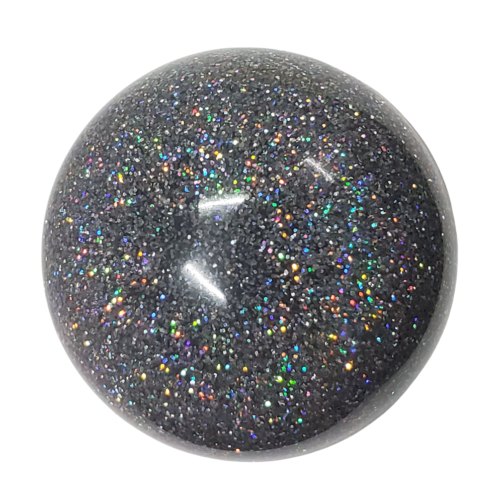 Black, White, and Silver Holographic Glitter Shift Knob