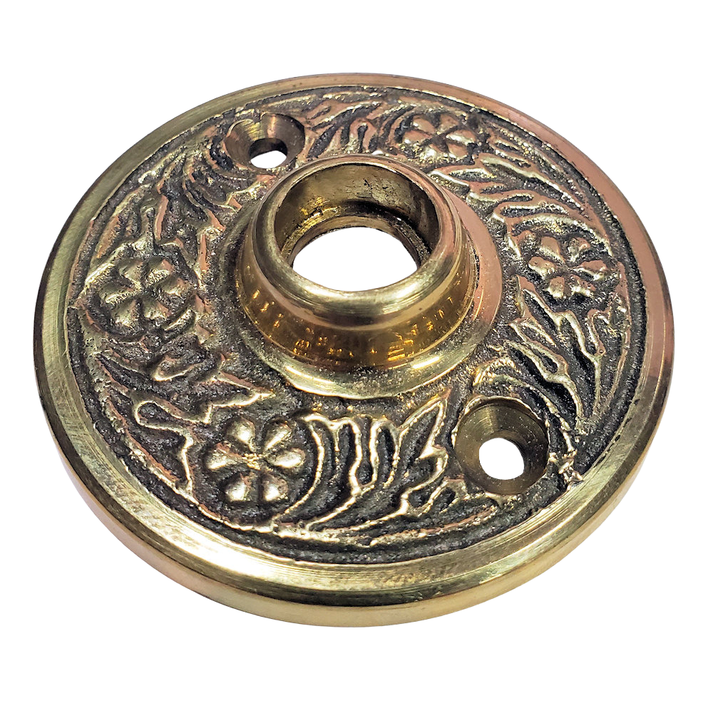 Victorian Rosette Cast Brass Door Knob Escutcheon