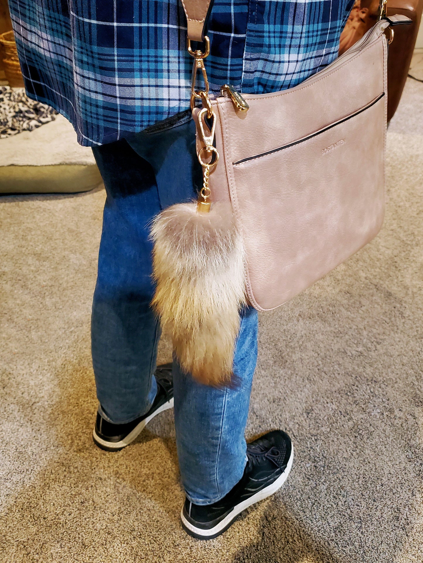 Real Coyote Tail Keychain, Antenna Topper, Mirror Hanger, Therian Tail