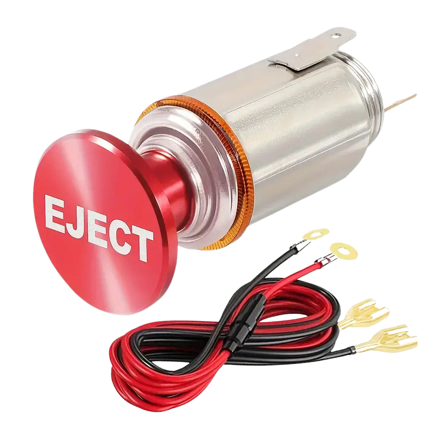 EJECT Button Cigarette Lighter with 12V Outlet Socket, Wiring