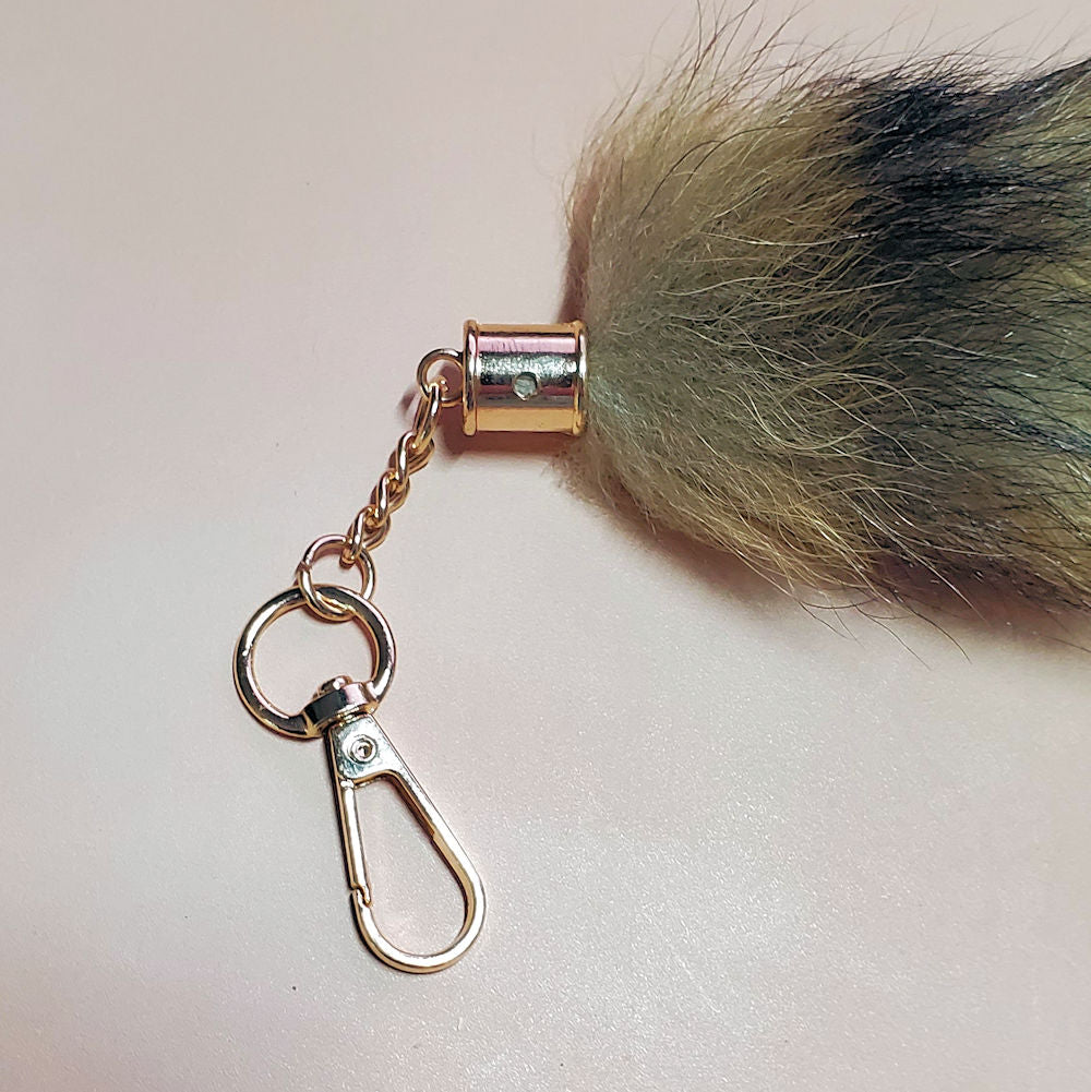 Real Raccoon Tail Keychain, Antenna Topper, Mirror Hanger, Therian Tail