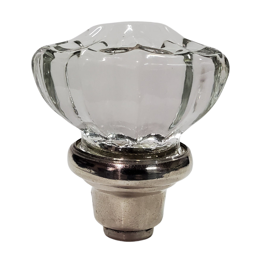 Vintage Glass and Silver Metal Door Handle Shift Knob