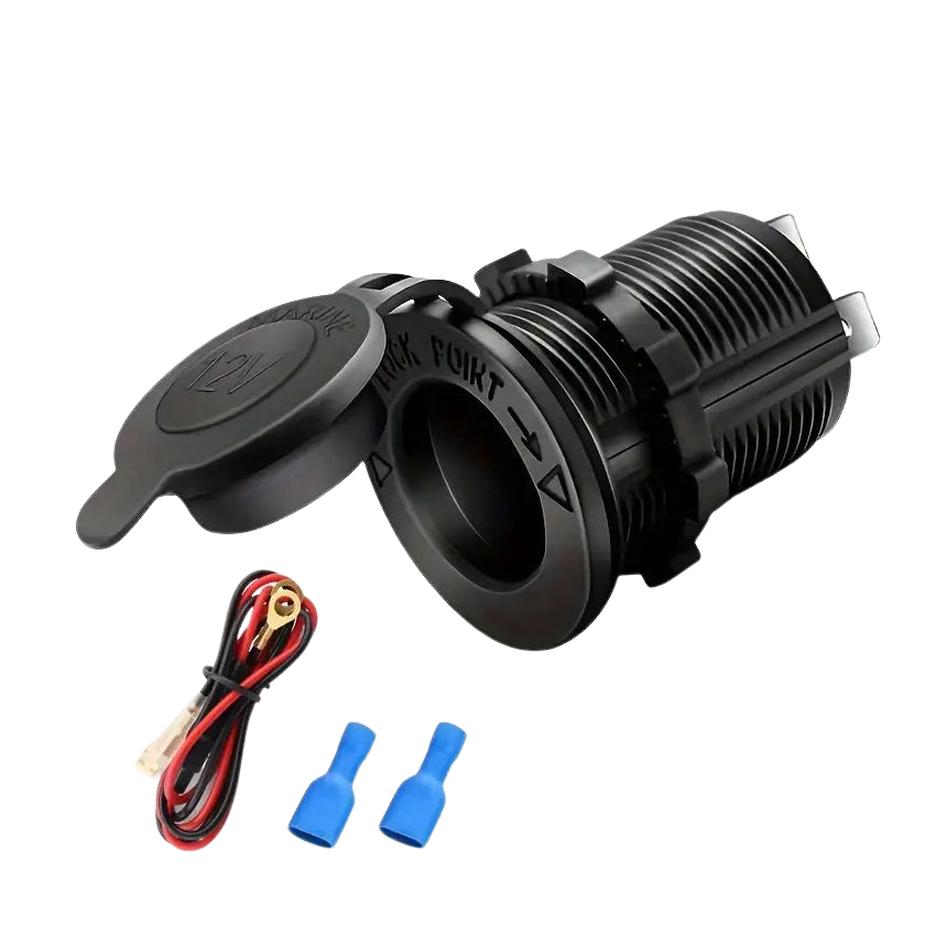 Waterproof 12V Cigarette Lighter Socket Outlet, Wiring