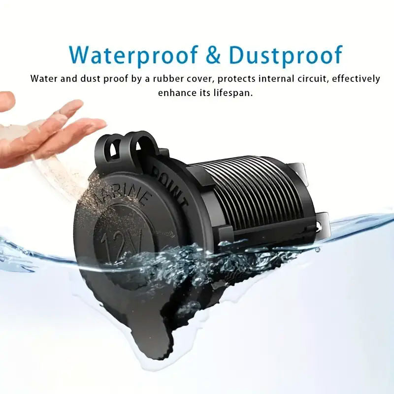 Waterproof 12V Cigarette Lighter Socket Outlet, Wiring