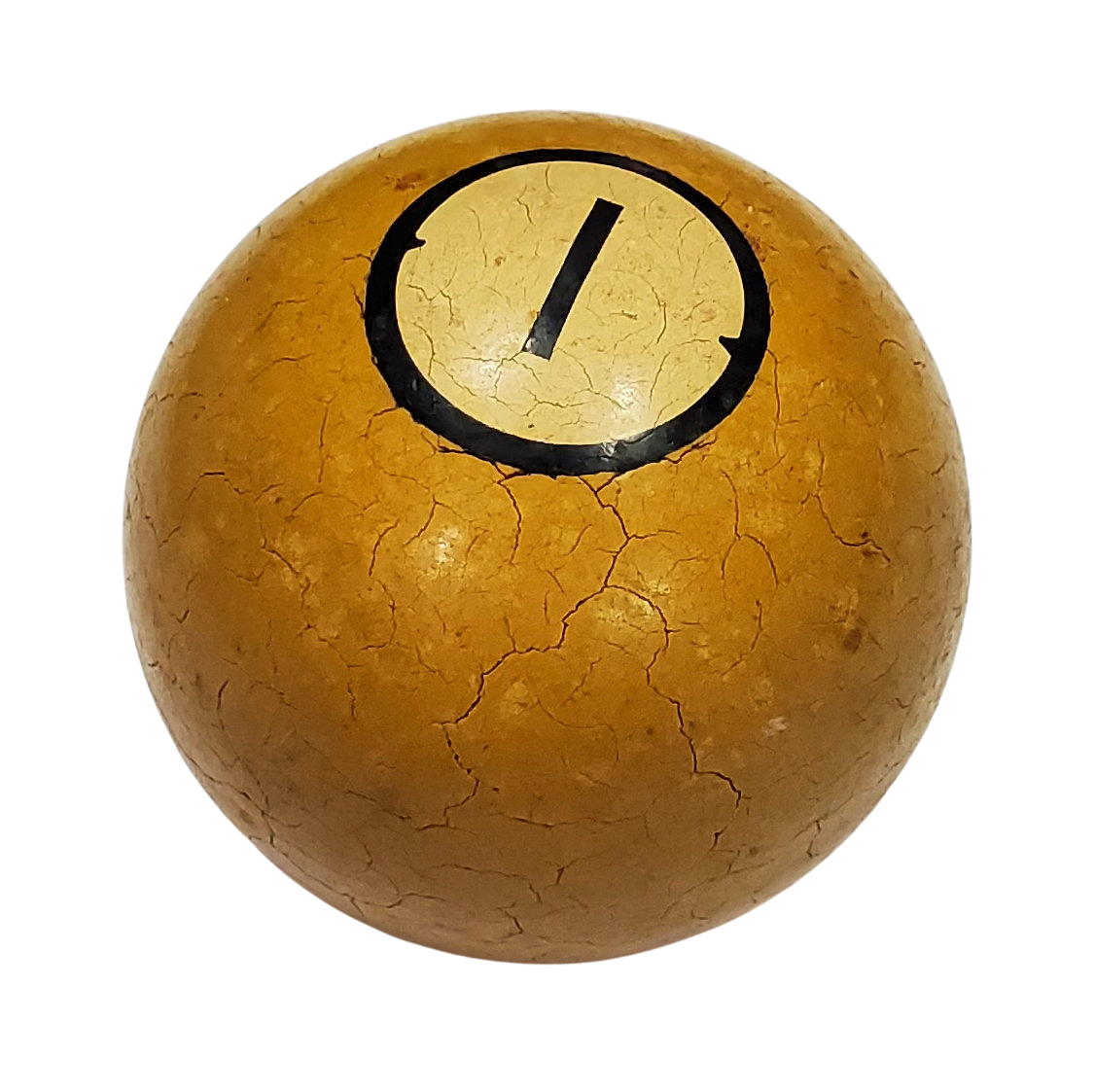 Vintage Clay Number 1 Billiard Pool Ball Shift Knob
