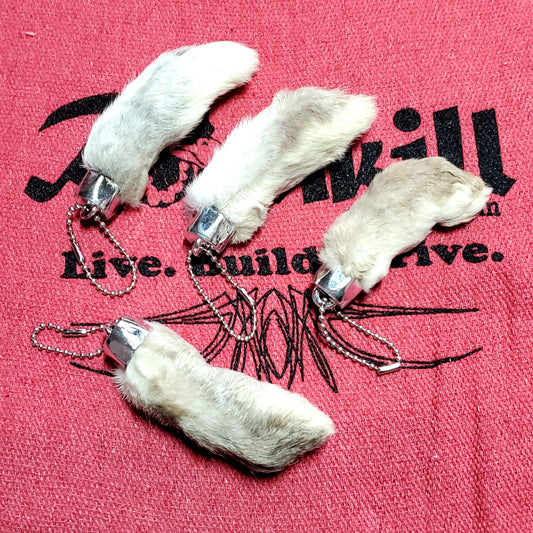 Real Lucky Rabbit's Foot Keychain - Natural Fur