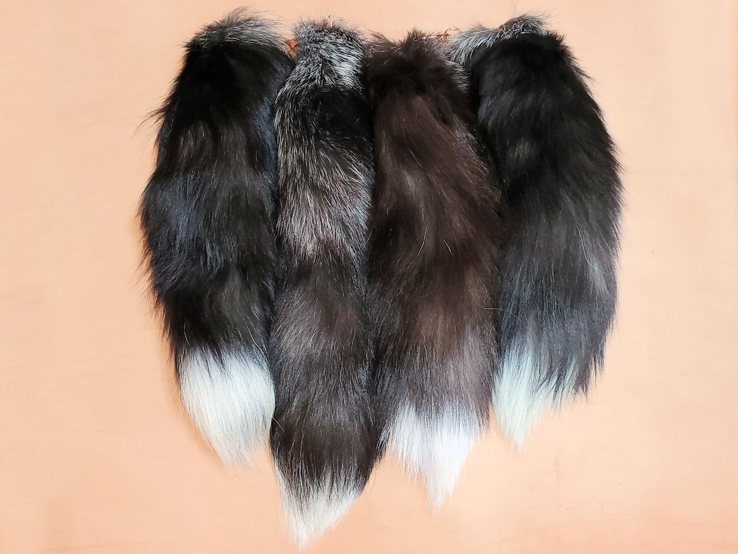 Real Silver Fox Tail Keychain, Antenna Topper, Mirror Hanger, Therian Tail