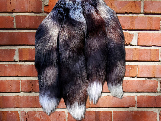 Real Silver Fox Tail Keychain, Antenna Topper, Mirror Hanger, Therian Tail