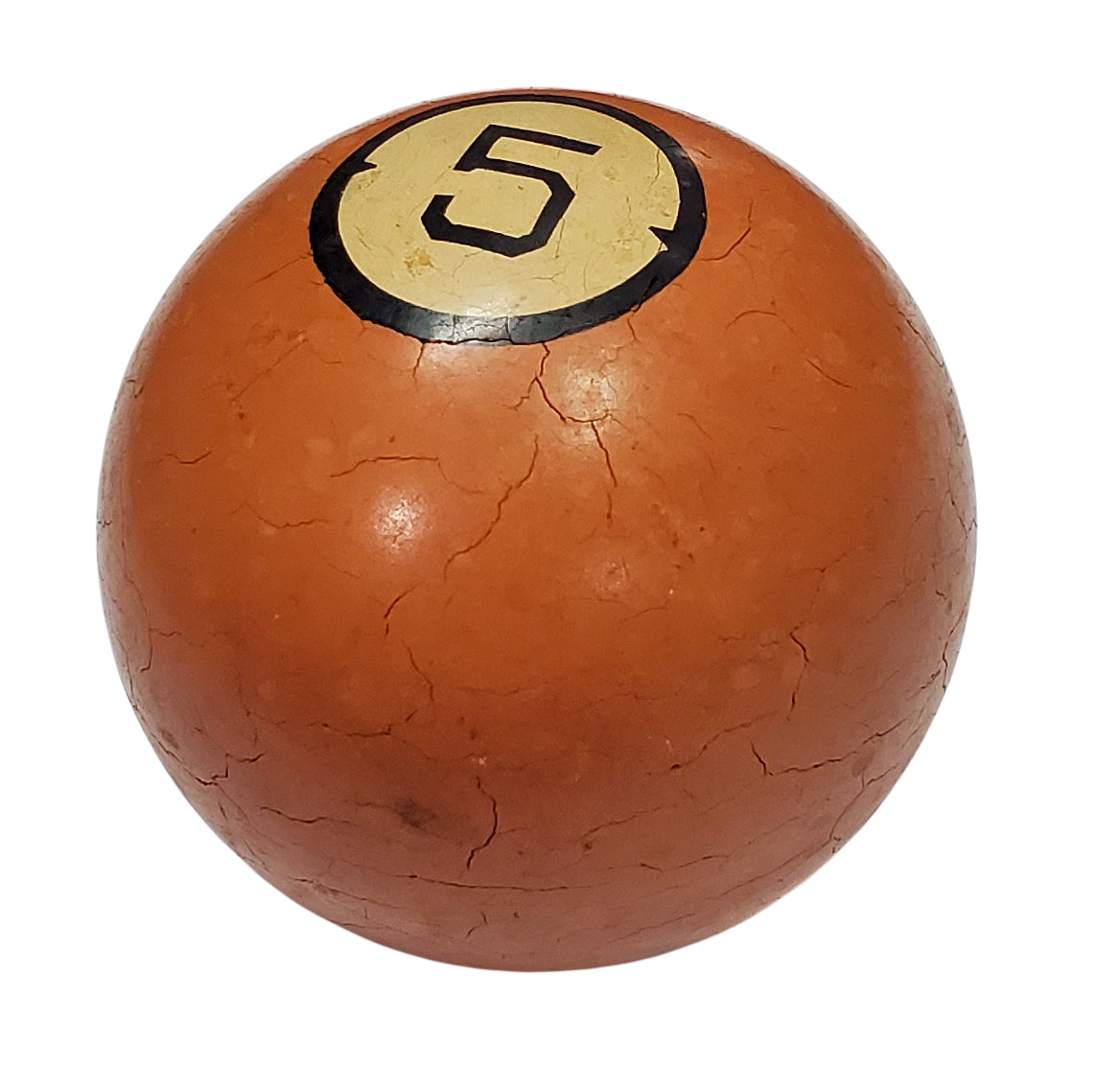 Vintage Clay Number 5 Billiard Pool Ball Shift Knob