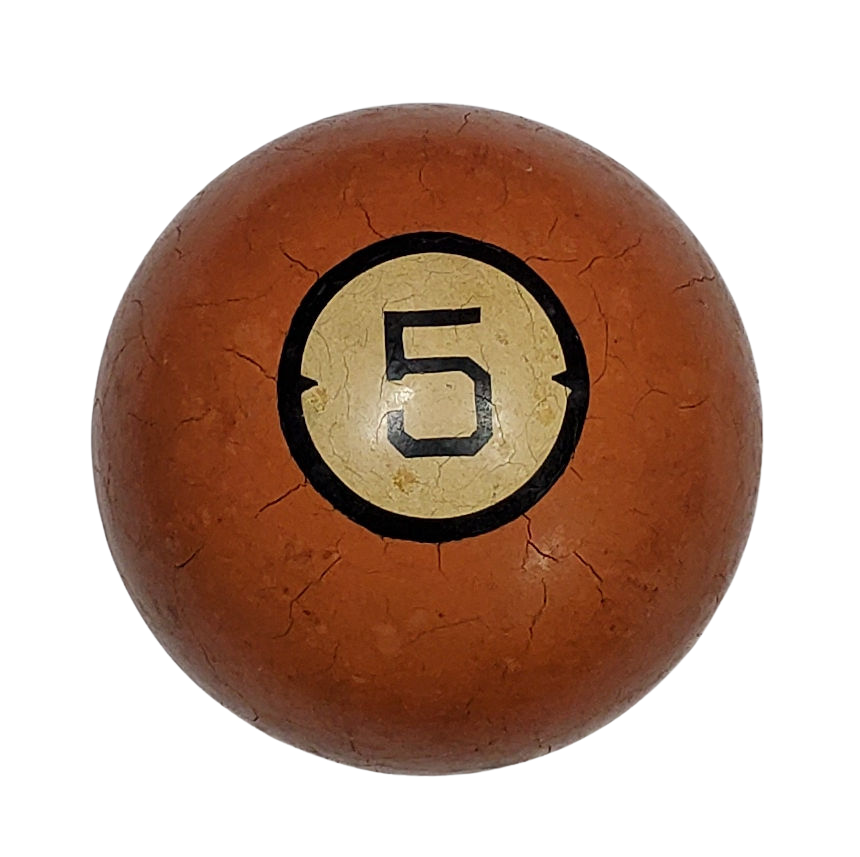 Vintage Clay Number 5 Billiard Pool Ball Shift Knob